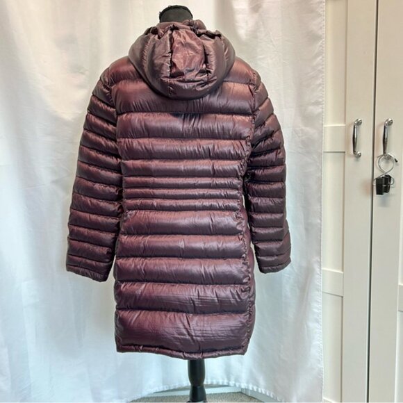 Andrew Marc burgundy red quilted packable compressible goose down hood coat XL - Picture 3 of 14